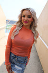 Metallic Mesh Top | Gameday Orange