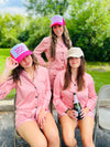 Moms Club Satin Pajama Set | Rose Pink