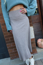 Sippin Cider Contemporary Ribbed Knit Skirt | Mocha