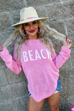 Beach Babe Knit Sweater | Light Pink