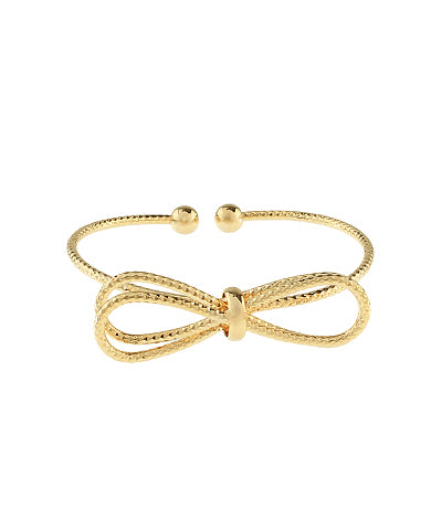 Textured Layered Bow Cuff Bracelet