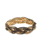 Glass & Braided Metal Bracelet