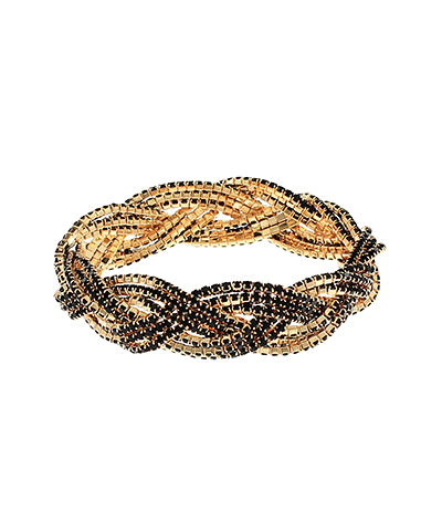 Glass & Braided Metal Bracelet