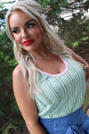 Hot to Trot Ruffle Detail Tank | Sage