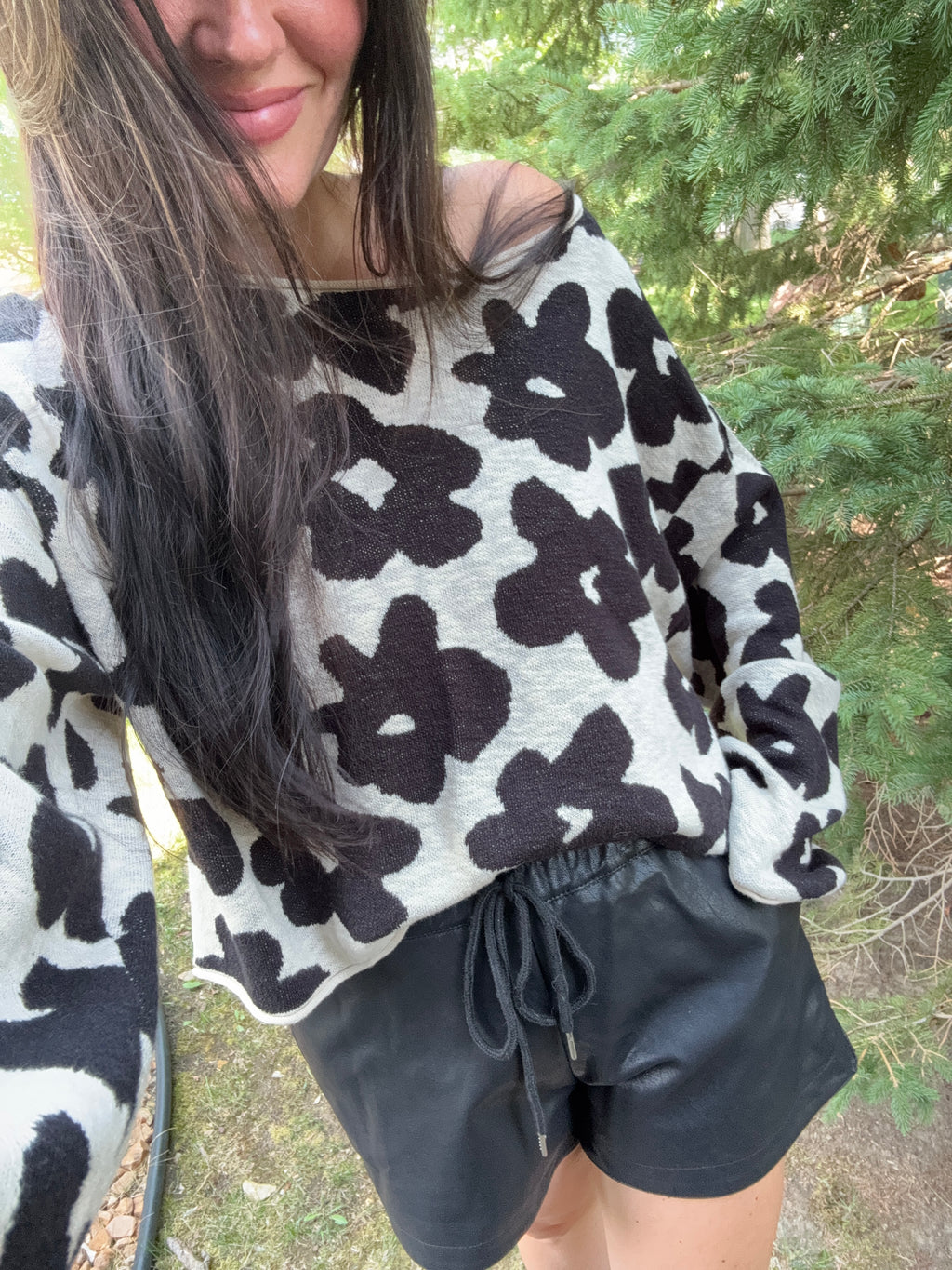 Fall 70s Vibe Lightweight Floral Sweater