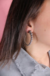 Gradation Bauble Hoop Earrings: Silver
