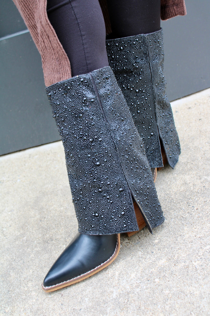 Luxe Noir Holiday Shine Boots