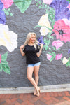 Girls Night Out Puff Sleeve Top | Black