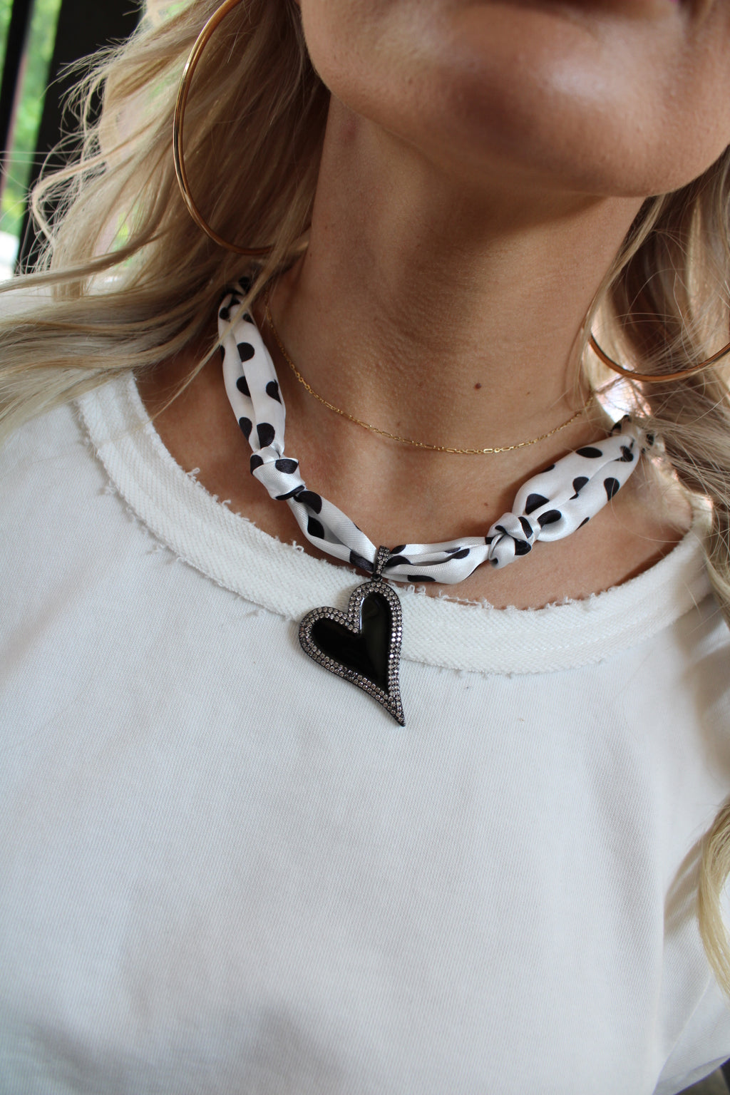 Heart Scarf Necklace Hair Tie