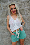 Cart Babe Green Pocketed Shorts