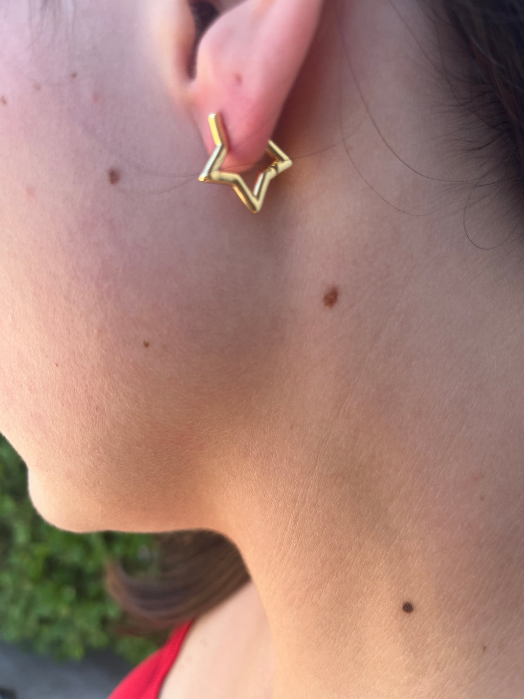 14K Gold-Dipped Star Huggie Earring