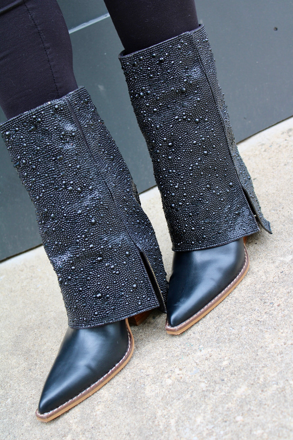 Luxe Noir Holiday Shine Boots