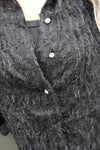 Elegance Fuzzy Button Down Blouse