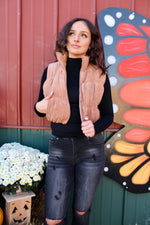 On The Go Corduroy Puffer Vest | Camel
