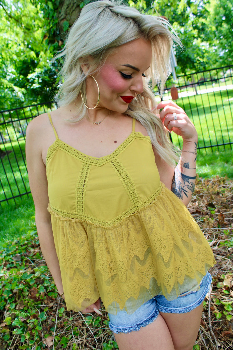 Lemongrass Lace Layered Cami
