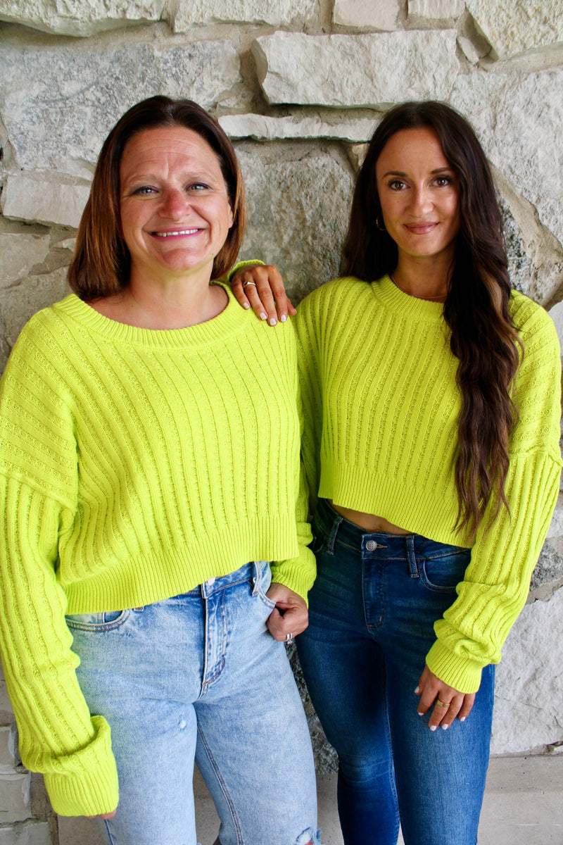 A Bright Fall Knit Sweater | Lime