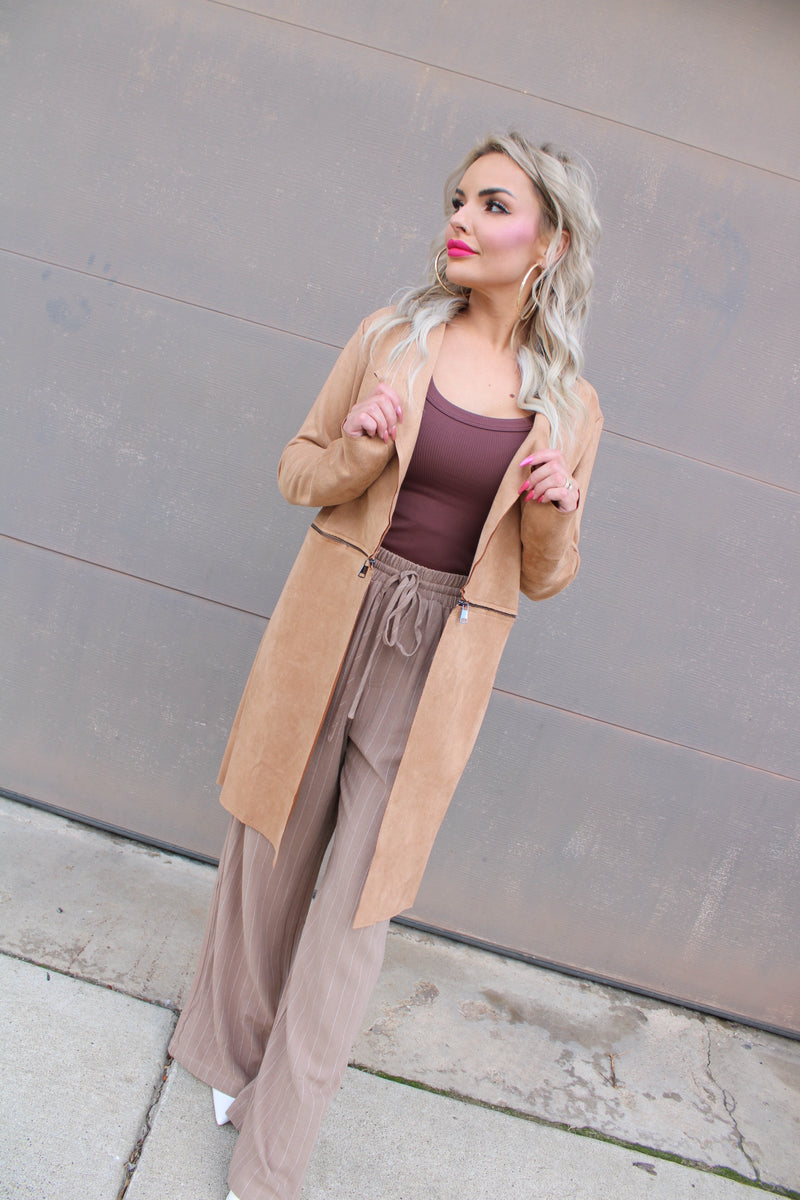 Pull On Pinstripe Pants