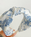 FLORAL TOILE PATTERN VINTAGE HAIR BAND BANGS | Blue