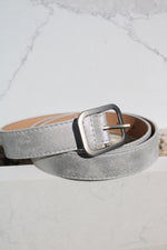 METALLIC SQUARE BUCKLE FAUX LEATHER BELT | Silver