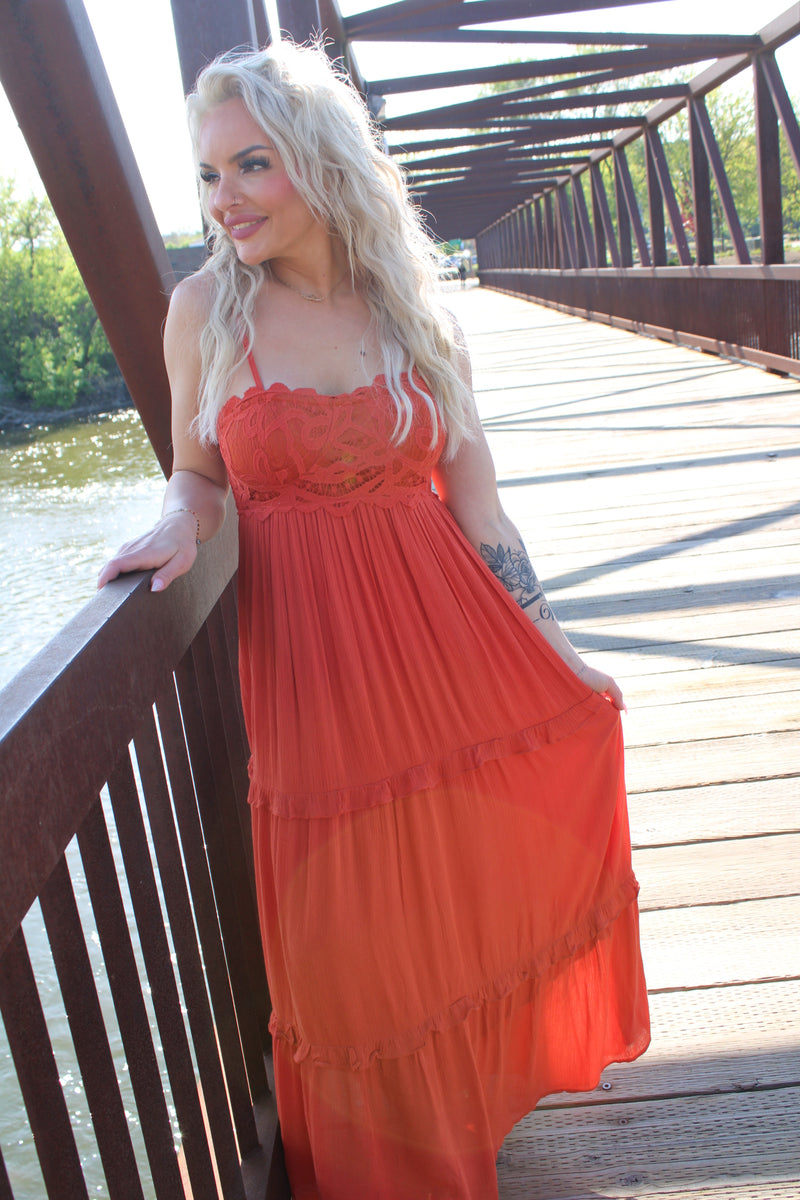 Boho Belle Maxi Dress | Blood Orange