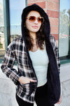 Reversible Plaid Teddy Lined Jacket | Black