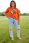 Go Chicago Sequin Patch Football Top | Rust