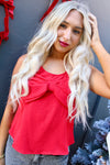Holiday Flowy Bow Top | Red