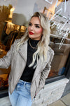 Hey There Studded Moto Jacket | Taupe