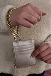 Rhodes Quilted Wallet w/ Chain Bangle: Gold