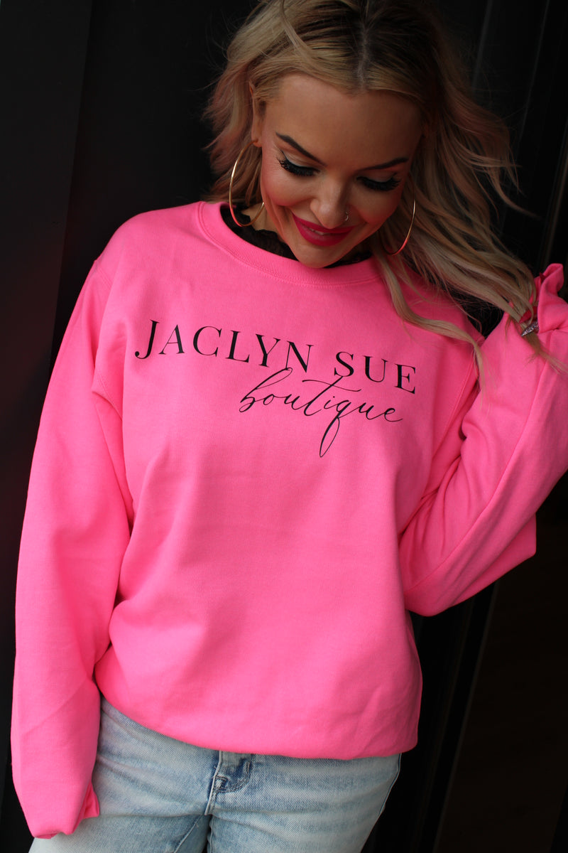 Jaclyn Sue Neon Pink Sweatshirts