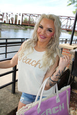 Shore Club Beach Printed Sweater Tank