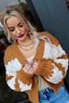 Oversized Scallop Pattern Knit Cardigan