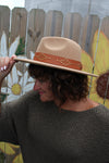 Glinda Grommet Trim Wide Brim Fedora | Tan