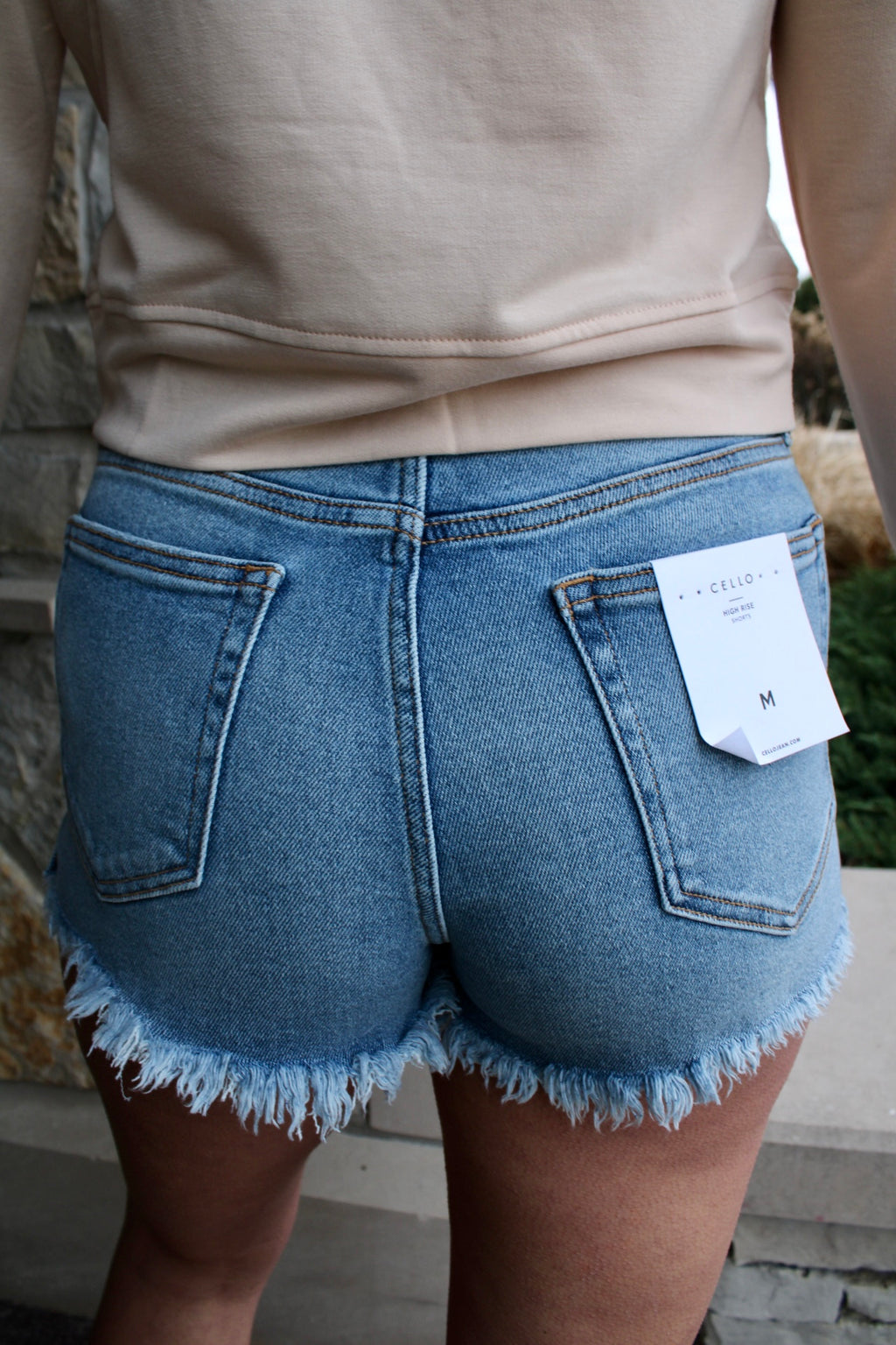 Cello Jeans High Rise Destroyed Fray Shorts