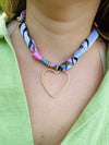 Pink Heart Scarf Necklace