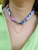Pink Heart Scarf Necklace