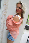 Peach Sunset Crochet Knit Top | Peach