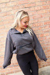 Acid Wash Fleece Pullover | Ash Black