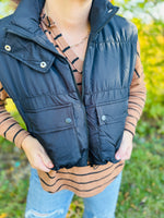 Fall and Fab Cargo Puffer Vest | Black