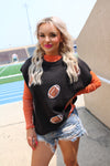 Gameday Sequin Football Patch Sweater