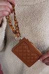 Rhodes Quilted Wallet w/ Chain Bangle: Brown