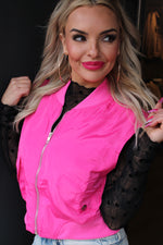 Lightweight Bomber Vest Hot Pink