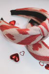 Knit Top Knot Heart Headband