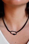 Black Enamel Clip Necklace