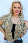 Fierce and Fem Leopard Tie Front Top