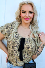 Fierce and Fem Leopard Tie Front Top