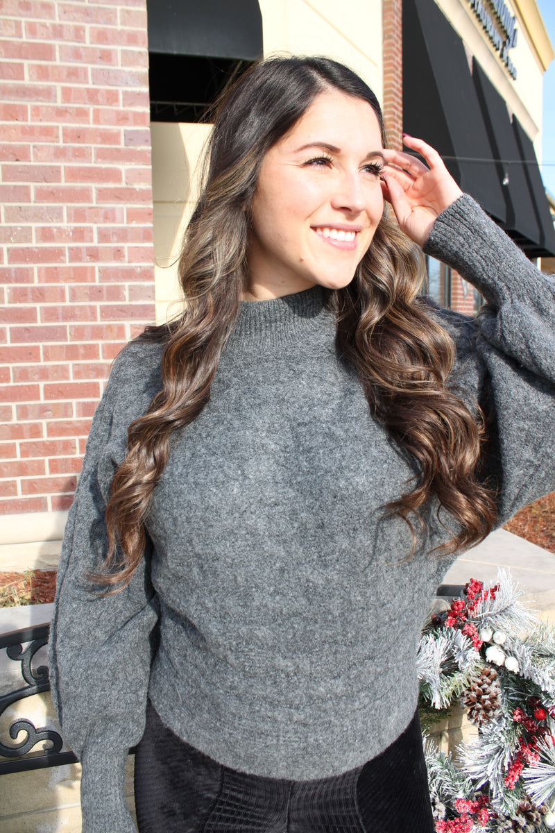 Holidays in the Smokeys Tie Back Sweater | Charcoal