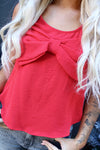 Holiday Flowy Bow Top | Red