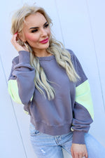 Mono B Vintage Vibes Color Block Sweatshirt
