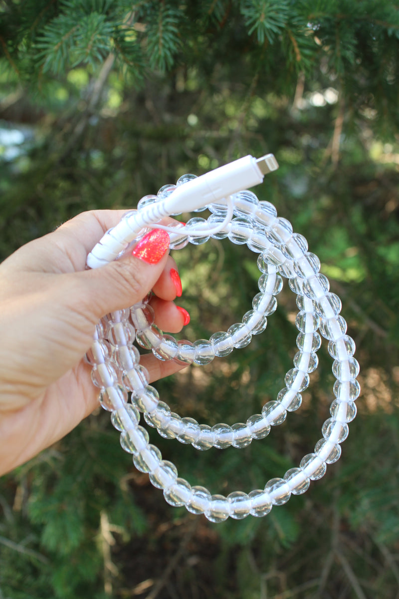 Beaded Cell Phone Chargers | Clear